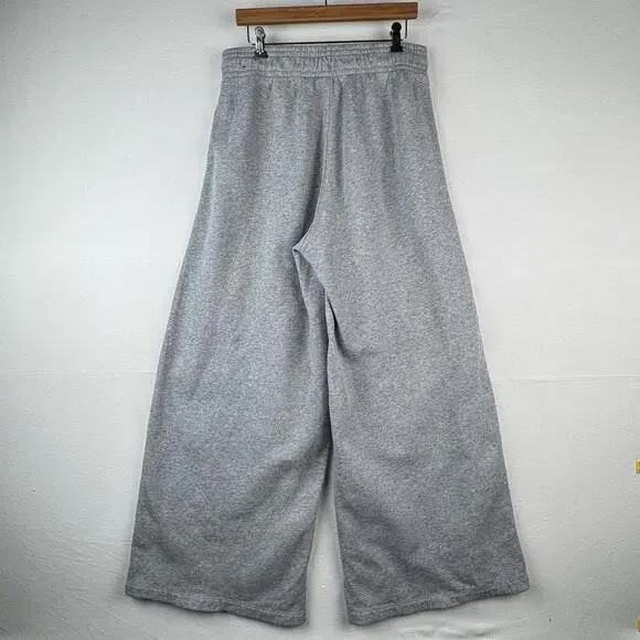 Nike Sportswear Knit Palazzo Women’s Large Wide Leg Sweatpants Grey Heather - Picture 2 of 9